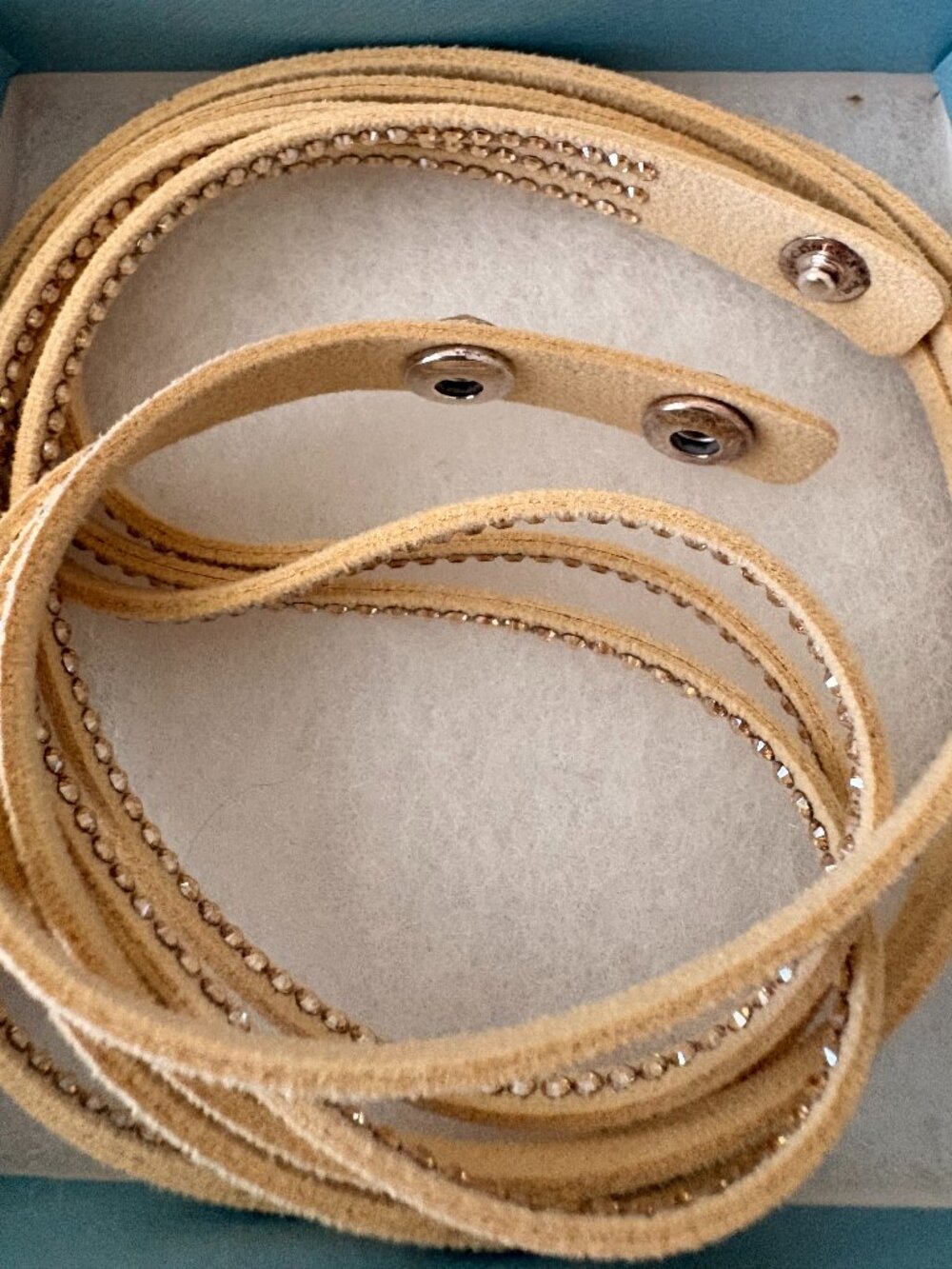 Touchstone crystal gold wrap bracelet. Love this for summer beach wear.